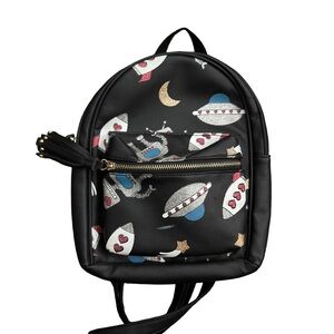 Black Space-Themed Backpack